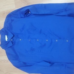 Charter Club Women's Classic Button-Front Shirt Royal blue  Size 10